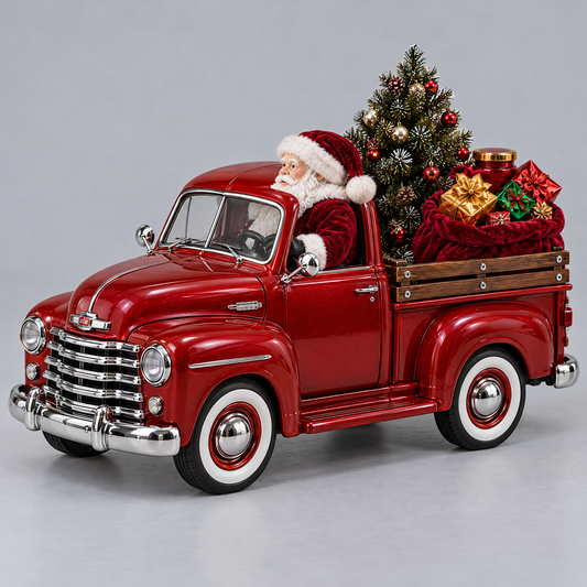 SantaMister Christmas truck humidifier with Santa driving a red vintage pickup